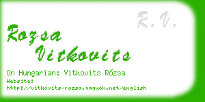 rozsa vitkovits business card
